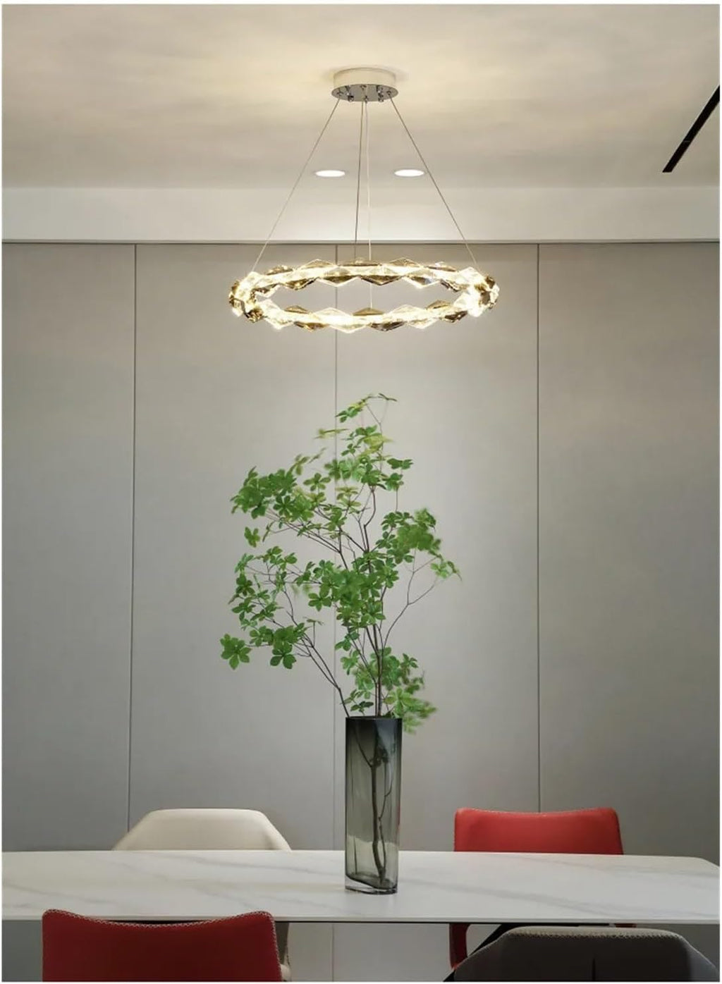 Modern Luxury Led Pendant Lights Crystal Hanging Chandelier Led Luminarias Chrome Decor Pendant Lamp Fixtures