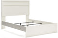 Signature Design by Ashley Stelsie Vintage Queen Panel Bed with Metal Slats, Foundation or Box Spring Needed, White