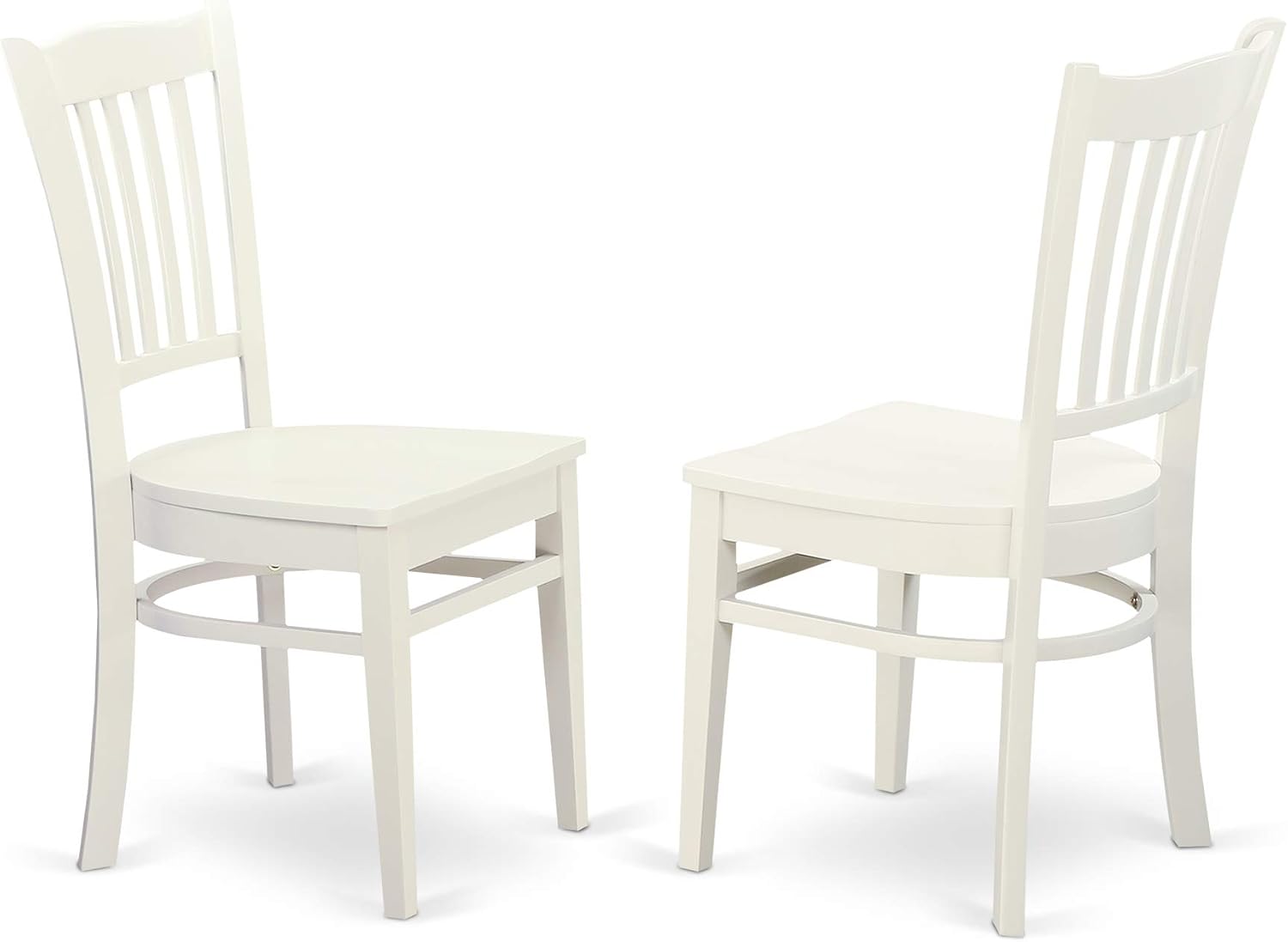 East West Furniture SUGR5-LWH-W 5 Piece Dining Table Set for 4 Includes a Round Kitchen Table with Dropleaf & Shelves and 4 Kitchen Dining Chairs, 42x42 Inch, Linen White