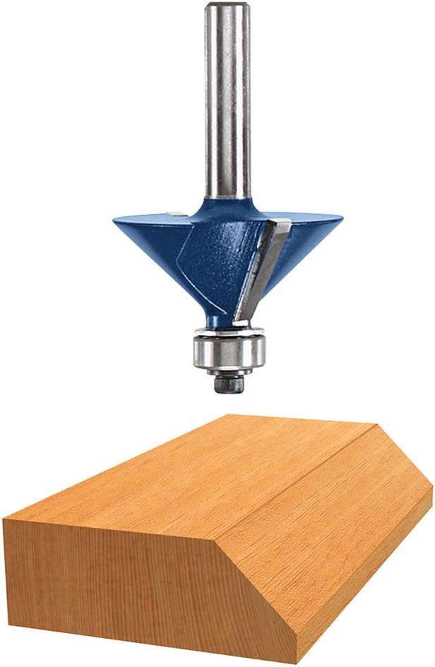 BOSCH RBS006 6-Piece 1/4 in. Shank Carbide-Tipped Multi-Purpose Router Bits Assorted Set with Included Storage Case for Applications in Straight, Trimming, Decorative Edging, Dovetail Joinery