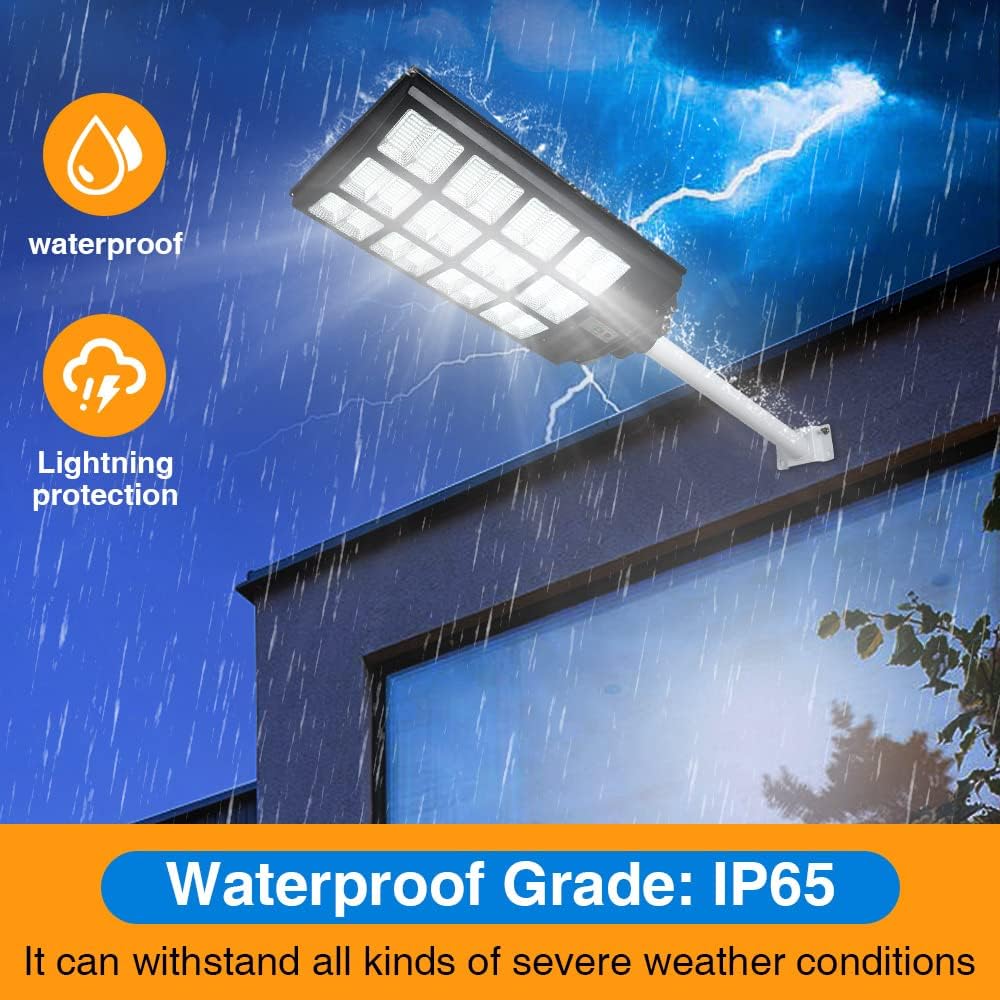 12000W Solar Street Lights Outdoor, 100000 Lumens Dusk to Dawn Motion Sensor Security Flood Light Waterproof, Perfect for Garden,Yard, Street, Parking lot