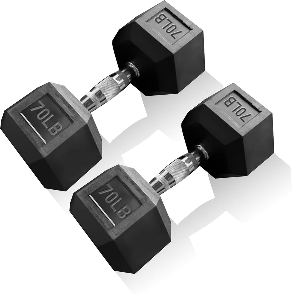 Dumbbell Set 15 lb-550 lb, Rubber Hex Free Weights Without Rack, Heavy-Duty Home Gym Equipment for Strength Training, Muscle Building and Full Body Workouts
