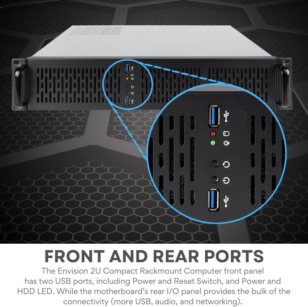 Quiet Rackmount Computer (Intel 10-Core 3.2-4.9GHz Ultra 5 225 CPU, 32GB DDR5 RAM, 1TB SSD, W11 Pro) - 2U Rack Mount Server or Workstation Desktop PC for Home or Business
