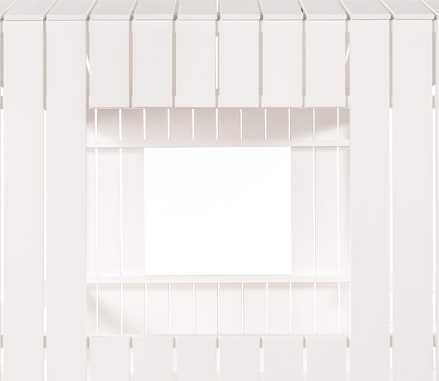 Twin Over Full Bunk Beds with Slide for Kids Toddlers, Play Farm House Roof Window Guardrail Ladder, for Girls Boys, No Spring Box Required (White-Slide-Twin-Full)