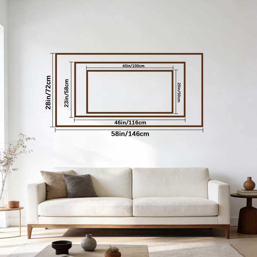 ZESTRILIA Brown Rustic Longhorn Bull Wall Art Modern Canvas Painting Prints Artwork Office Hallway Bedroom Living Room Decor (58x28 Inches)