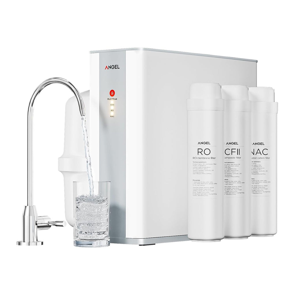 ANGEL X1 Reverse Osmosis Water Filter, 7-Stage Under Sink Water Purifier, 3-Year Long-Lasting RO Water Filtration System, 2:1 Pure to Drain, Reduces PFAS/PFOS, Compact & Easy to Install, Lead-Free