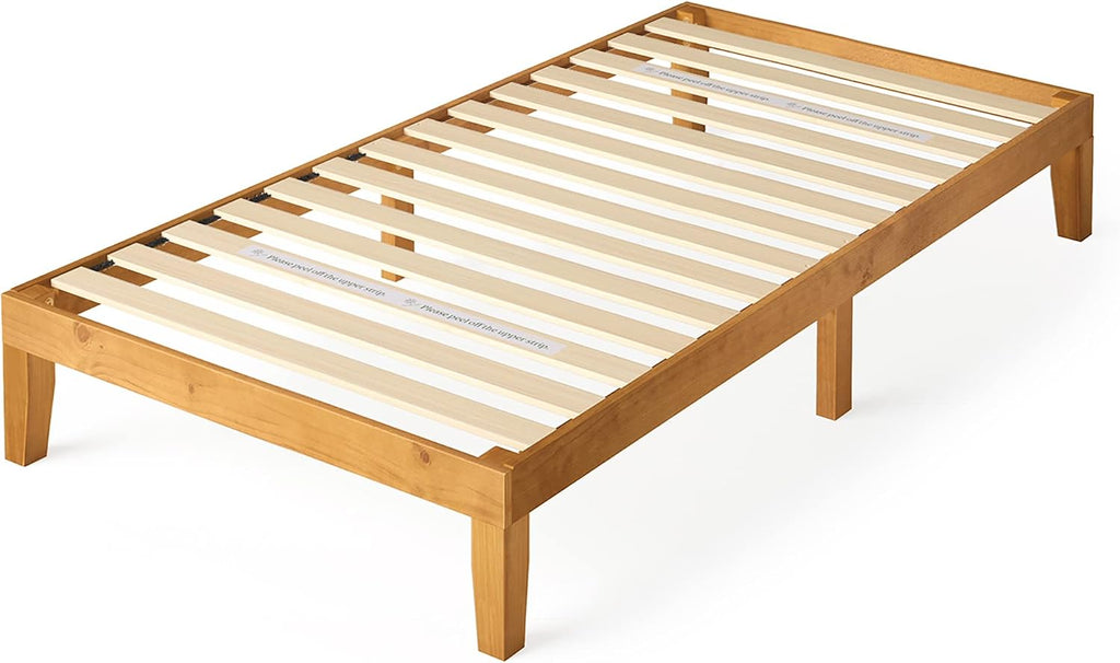 Zinus Alexia Wood Platform Bed Frame, Solid Wood Foundation, No Box Spring Needed, Wood Slat Support, Easy Assembly, Rustic Pine, Twin