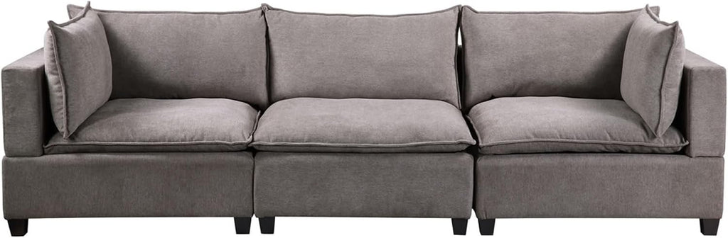 Daesar 2 Piece Couch Set, Wood Frame, Light Grey Fabric Loveseat Sofa Living Room Set Furniture for Small Space, Bedroom, Studio, Apartment