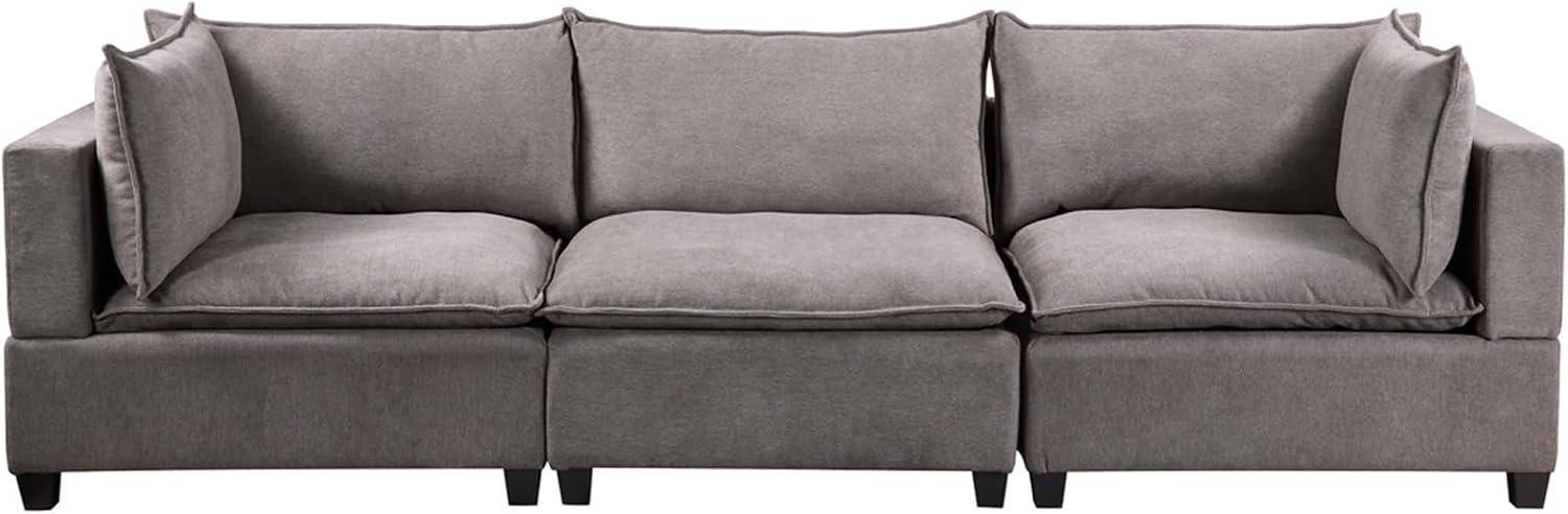 Daesar 2 Piece Couch Set, Wood Frame, Light Grey Fabric Loveseat Sofa Living Room Set Furniture for Small Space, Bedroom, Studio, Apartment
