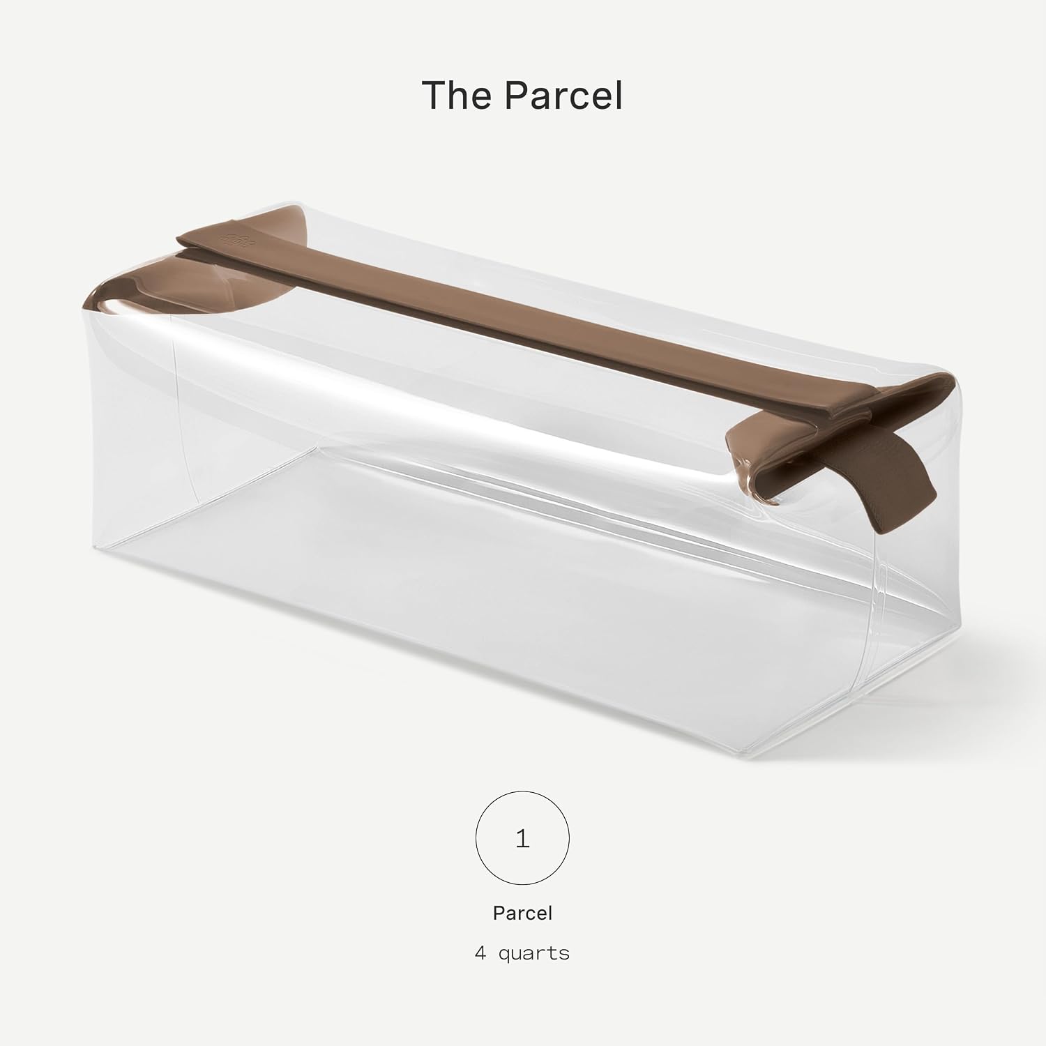 Cadence Parcel - Clear Kit with Magnetic Closure - Durable and Leak-Resistant Travel Toiletry Kit - Extra Large Chestnut Parcel