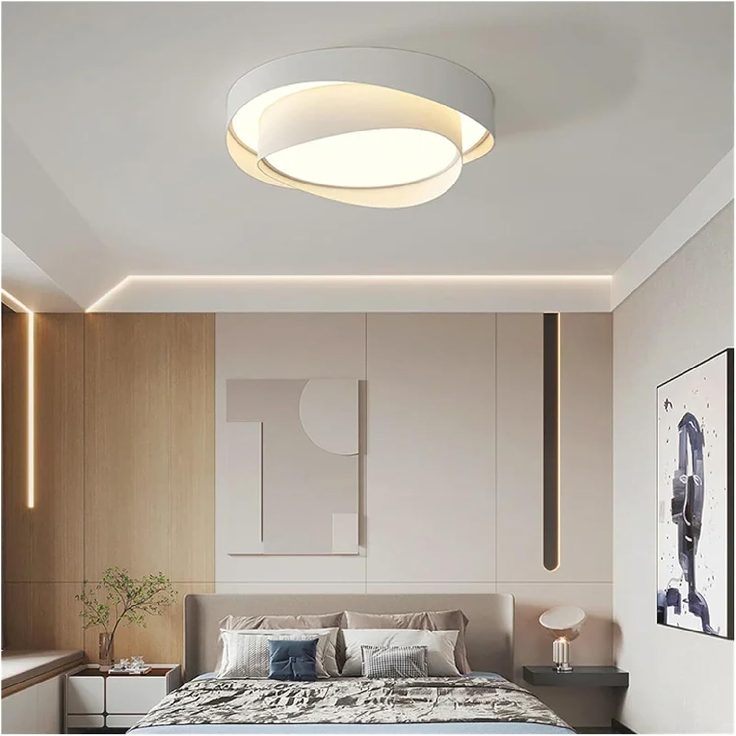 Modern Pure White Led Ceiling Light Nordic Minimalism Lustre Luminarias Bedroom Ceiling Mounted Lamp New Cream Style Indoor Lamp