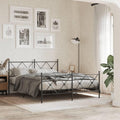 King Size Metal Bed Frame with Headboard and Footboard, Sturdy Steel Construction, Black Powder Coated Finish, Underbed Storage Space, Easy Assembly, Traditional Rectangular