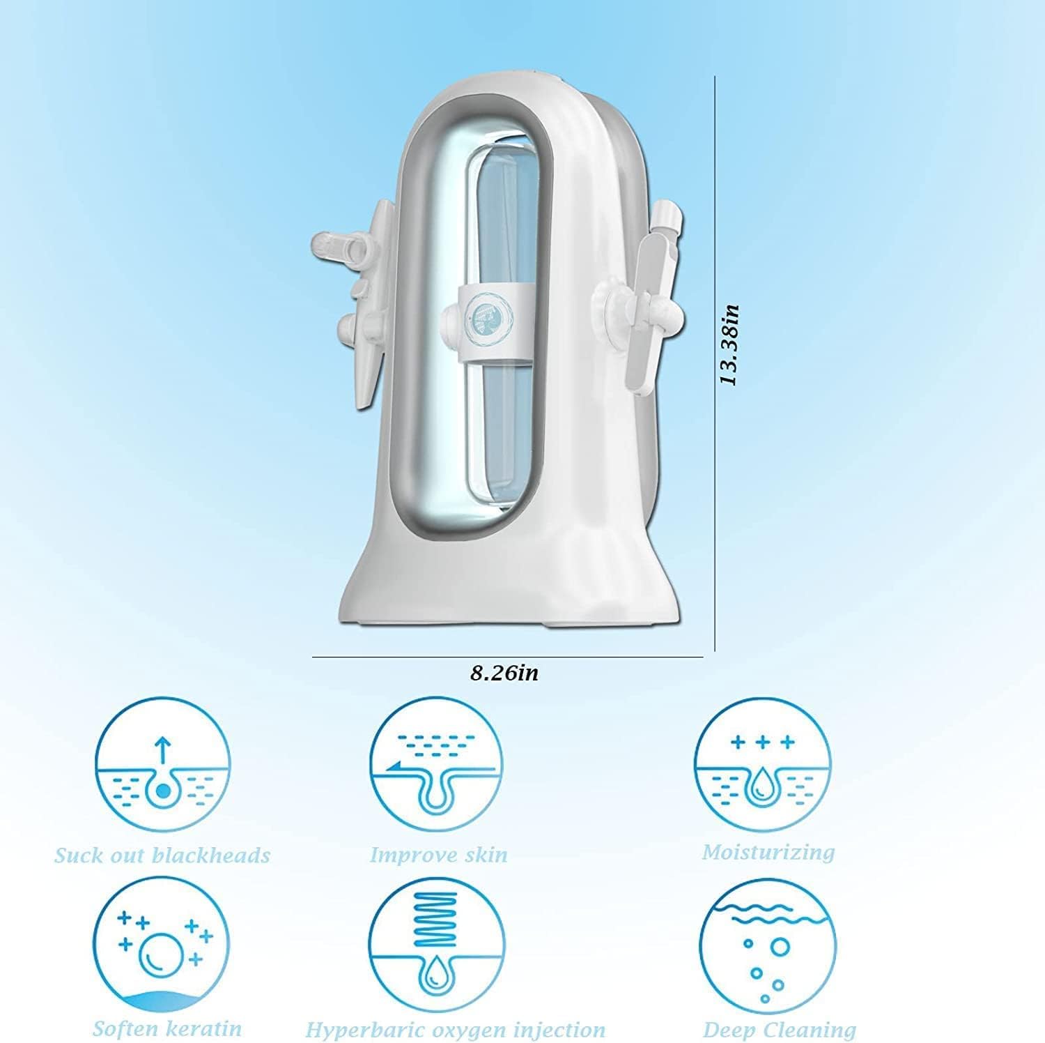Water Oxygen Jet Beauty Machine, Bubble Oxygen Face Skin Care Machine, Multifunctional Vacuum Facial Deep Clean Hydrodermabrasion Machine for Home or SPA Salon.