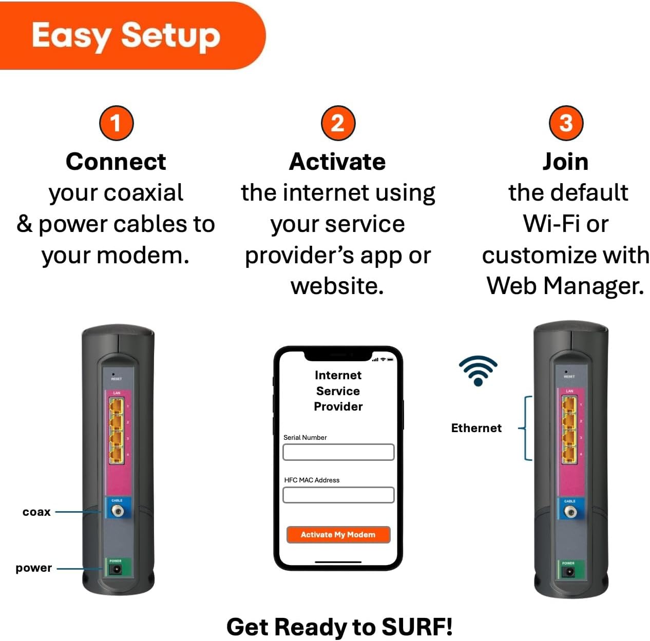 ARRIS (G34) - Cable Modem Router Combo - Fast DOCSIS 3.1 Gigabit WiFi 6 (AX3000), Approved for Comcast Xfinity, Cox, Spectrum & More, 1 Gbps Max Internet Speeds