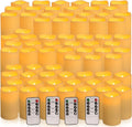 YOROXRG Set of 72 Waterproof Outdoor Flameless Candles, LED Candles with 4 Remote and Timer,(H 4' 5' 6' x D 2.2'),for Halloween Wedding Festiv