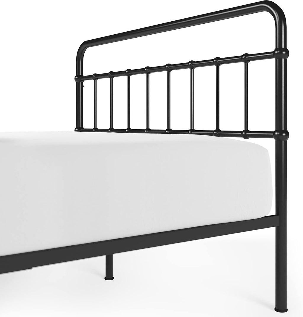 Zinus Florence Metal Platform Bed Frame, Mattress Foundation, No Box Spring Needed, Easy Assembly, Black, Twin