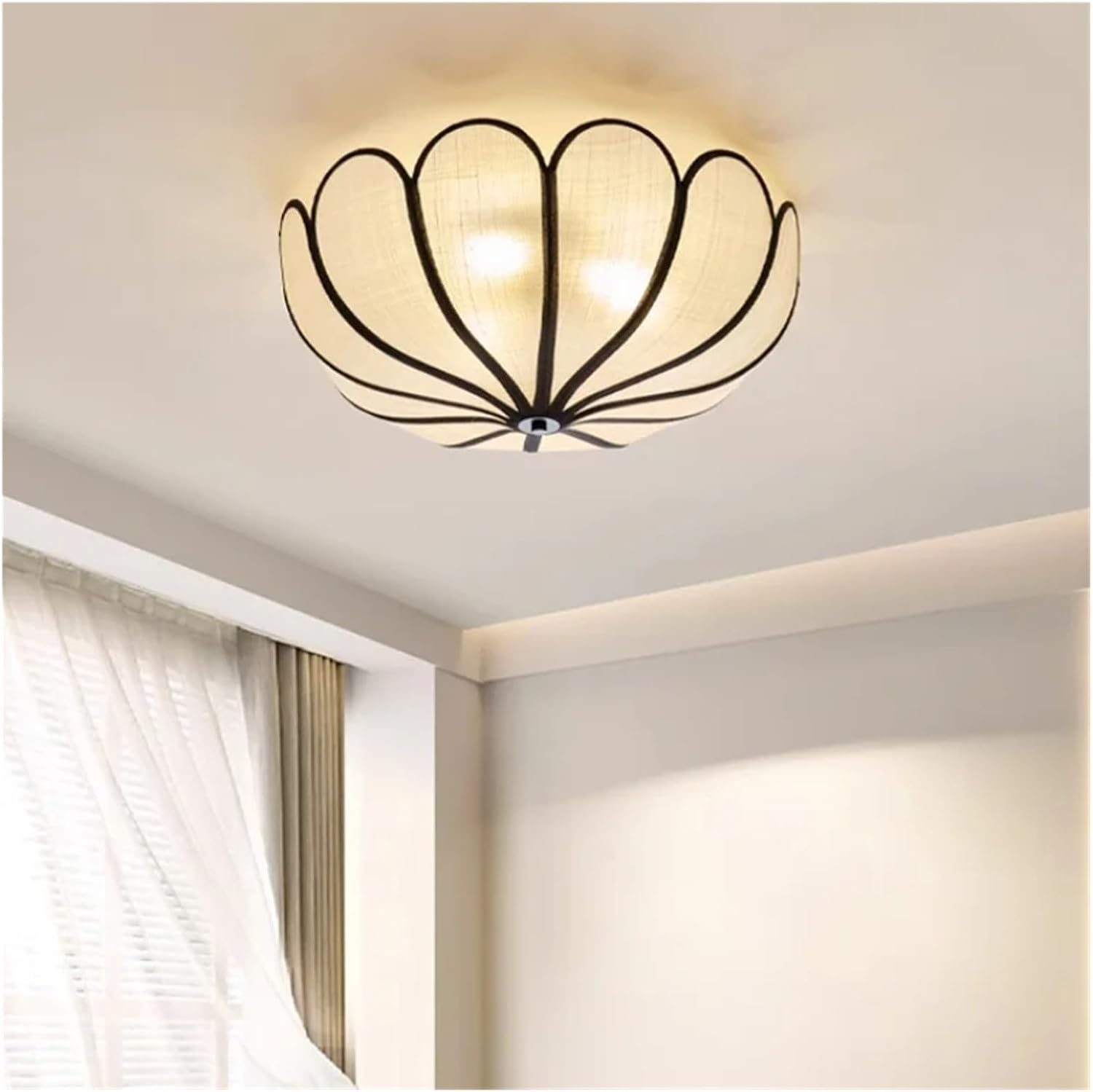 Nordic Ceiling Lamp Bedroom Romantic Ceiling Light Flower Creamy Petals Mounted Lamparas Led Luminarias