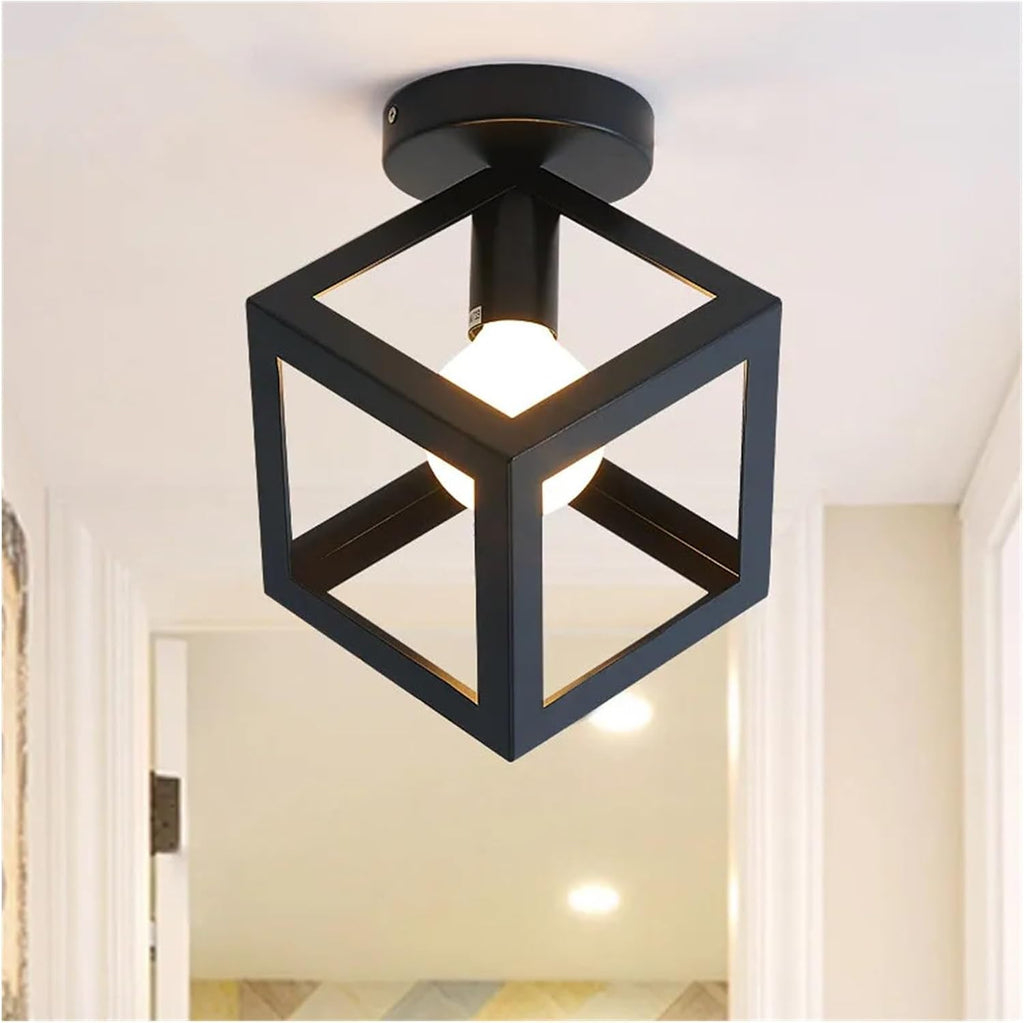 Chandelier, V-intage Ceiling Lights Iron Black Lamp Retro Cage Light Kitchen Fixtures Luminaria Lamparas De Techo Home Lighting(A Style)