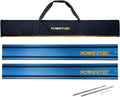 POWERTEC 72154 110' Track Saw Guide Rail Joining Set with Protective Bag for Milwaukee Track Saws | Includes 2x55' Guide Rails and (2) Guide Rail Connectors for Woodworking Projects
