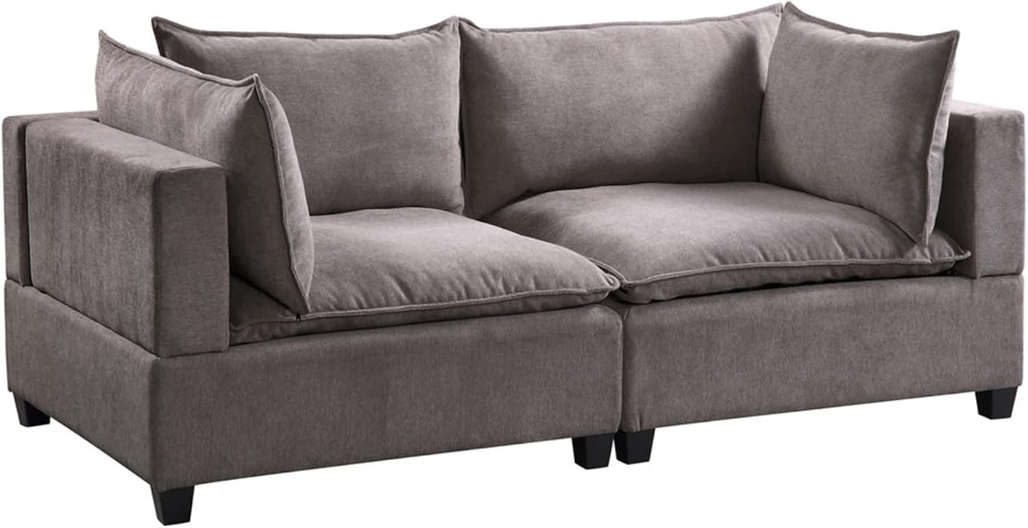 Daesar Love Seat Couches, Wood Frame, Light Grey Fabric Sofa Furniture for Small Space, Living Room, Bedroom, Studio, Apartment
