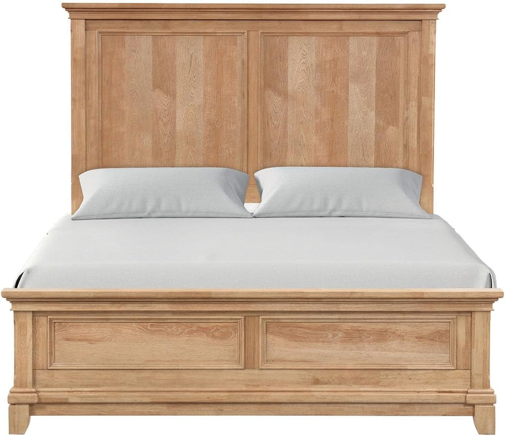 Natural Oak Finish 1pc Twin Size Bed Bedroom Furniture Farmhouse Style Solidwood Plank Headboard Contemporary Farmhouse Style