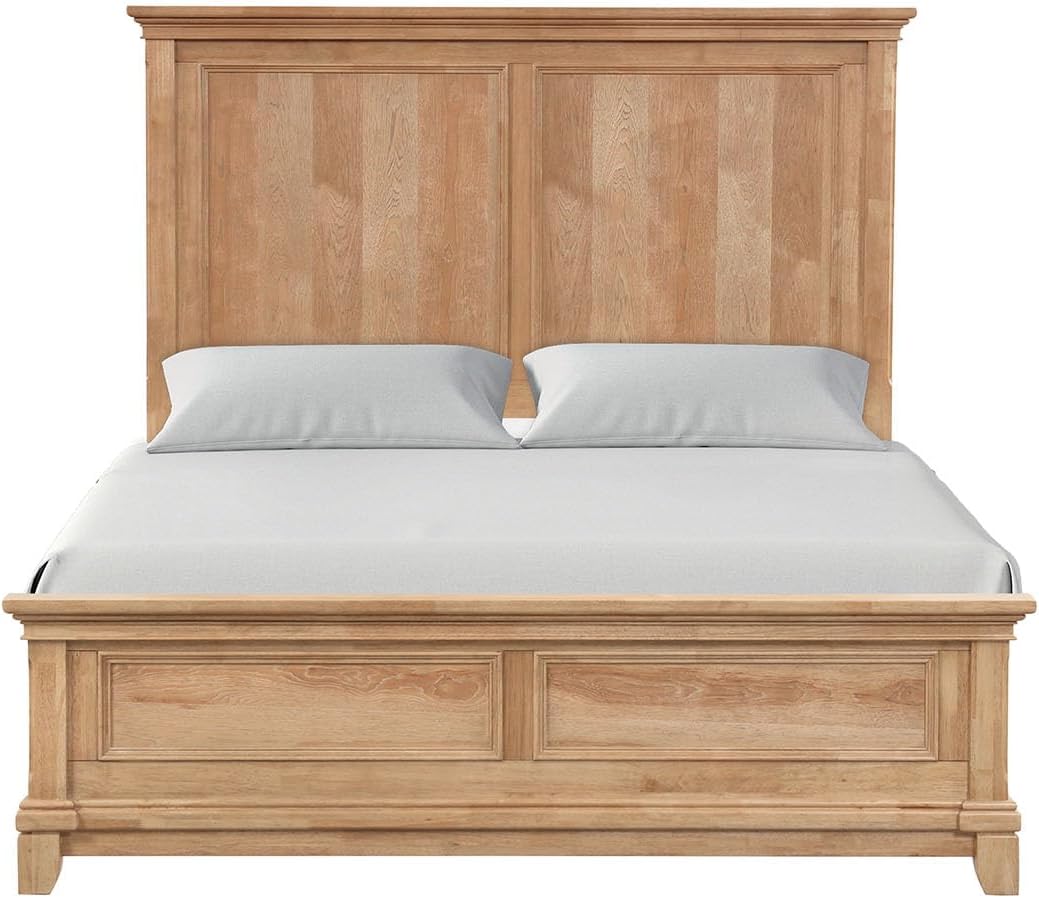 Natural Oak Finish 1pc Twin Size Bed Bedroom Furniture Farmhouse Style Solidwood Plank Headboard Contemporary Farmhouse Style