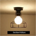Chandelier, V-intage Ceiling Lights Iron Black Lamp Retro Cage Light Kitchen Fixtures Luminaria Lamparas De Techo Home Lighting(E Style)