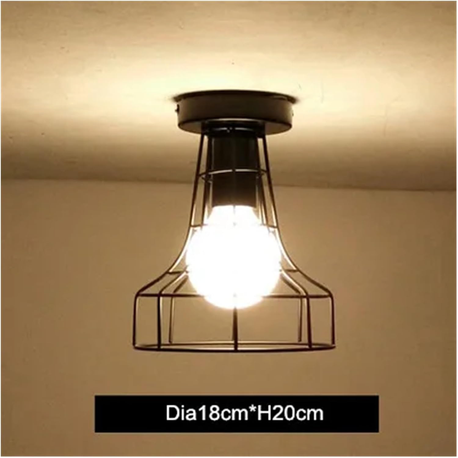 Chandelier, V-intage Ceiling Lights Iron Black Lamp Retro Cage Light Kitchen Fixtures Luminaria Lamparas De Techo Home Lighting(E Style)