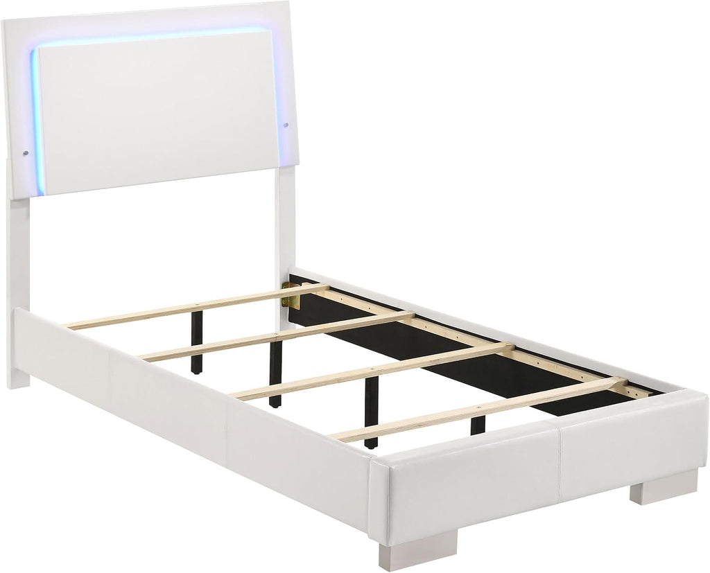 White High Gloss 4-piece Twin Bedroom Set