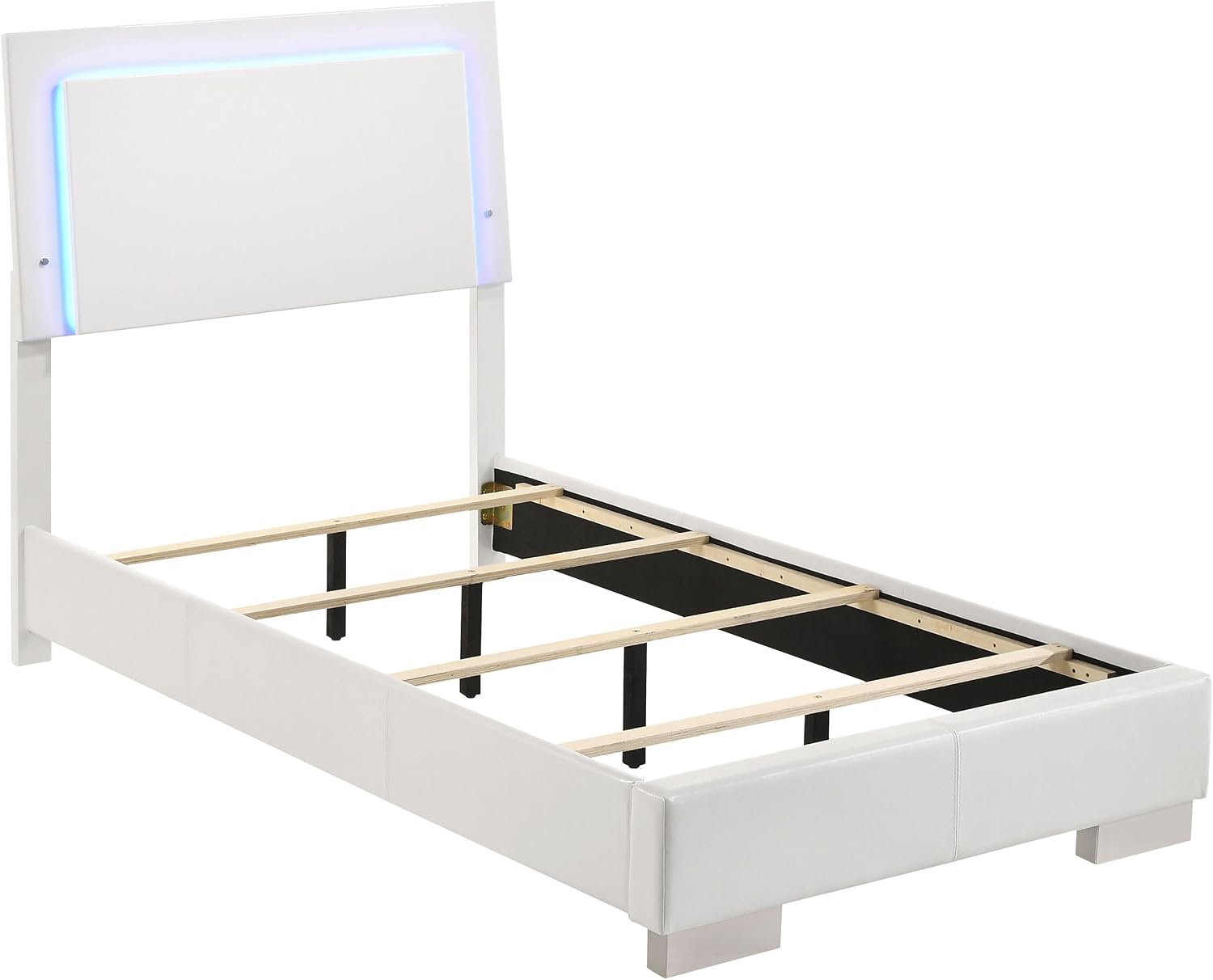 White High Gloss 4-piece Twin Bedroom Set