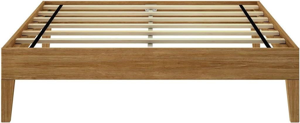 Plank+Beam Solid Wood Platform Bed Frame, Strong Wood Slat Support, No Box Spring Needed, Easy Assembly, Pecan, Full