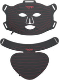 Hooga Red Light Therapy Mask – LED Face & Neck Light Therapy Mask Set, 630nm 660nm Red & 850nm Near Infrared, Tri Chip LEDs, Rechargeable, Adjustable Comfortable Fit