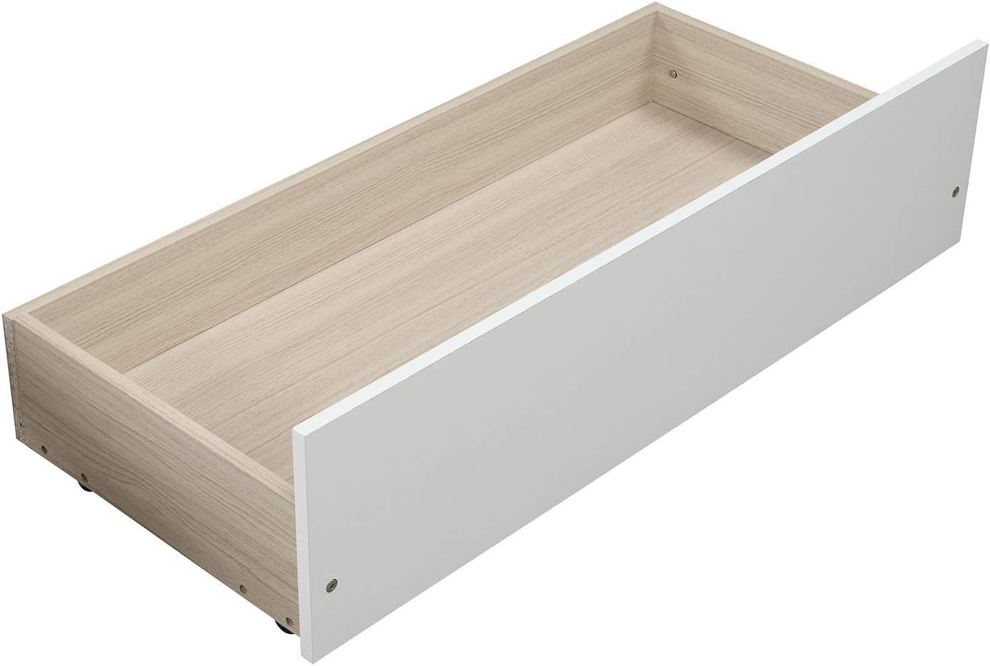 Twin Size Bed with Storage Drawers, Wooden Twin Platform Bed with Slat Support, Solid Wood Bed Frame for Kids Teens Adults (White)
