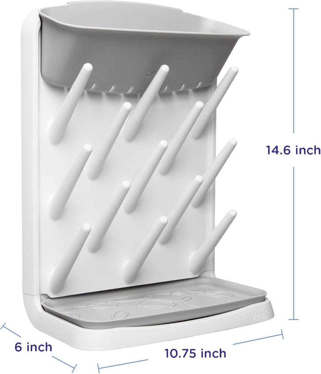 Ubbi Vertical Baby Bottle Drying Rack,Space Saving Countertop Drying Rack Baby Organizer,Gray,(Pack of 6)