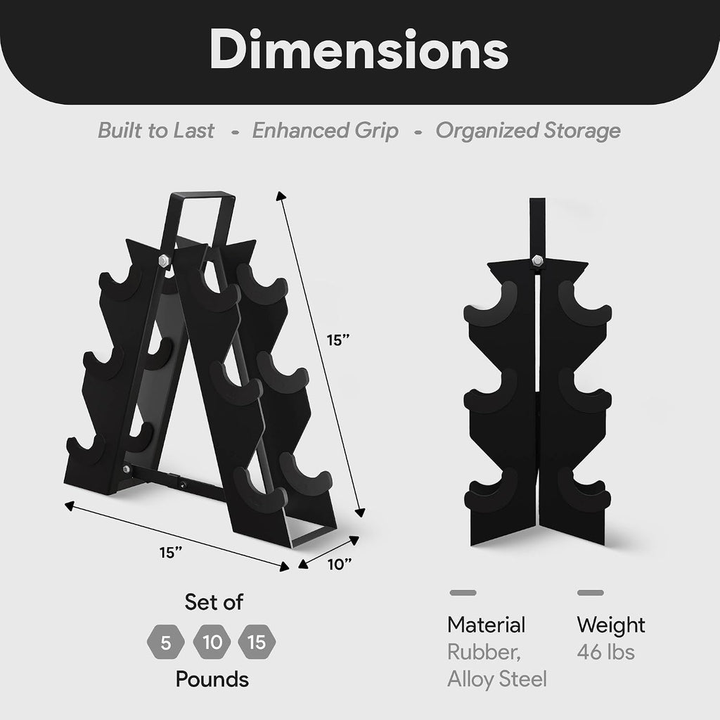 BalanceFrom Premium Rubber Encased Hex Dumbbell Sets, 46LBS Set, 60LBS Set, 100LBS Set