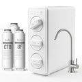 IceJoy TSU 0.01μm Ultra-Filtration Under Sink Water Filter System, 3-Stage Sink Water Filter Tankless Design with Faucet, Smart Panel Display, Eco-Friendly, No Electricity or Water Waste