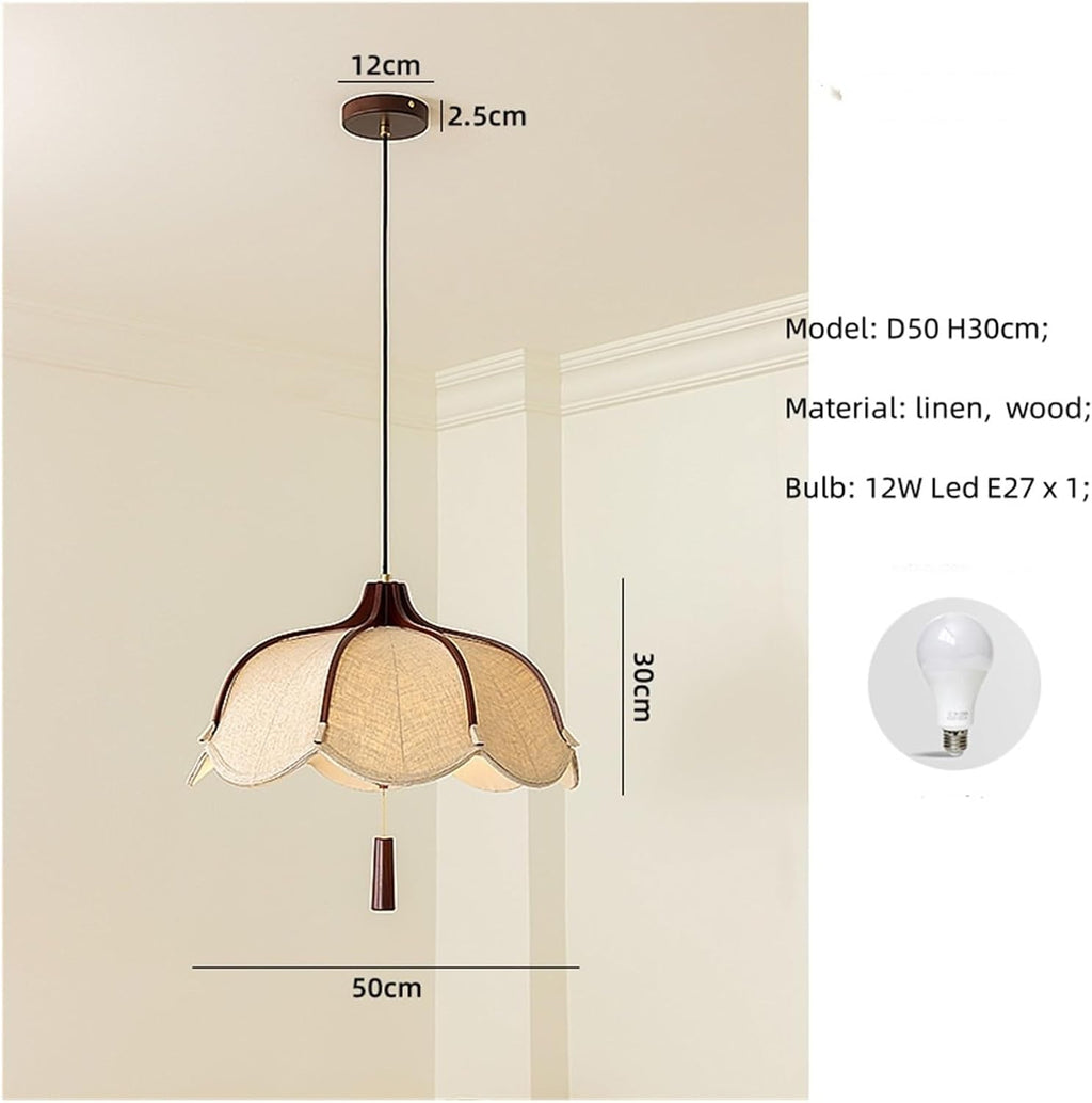 Chinese Style Wood Led Fabric Pendant Lights Dining Room Drop Chandelier Home Decor Led Lamparas Bedroom Luminarias