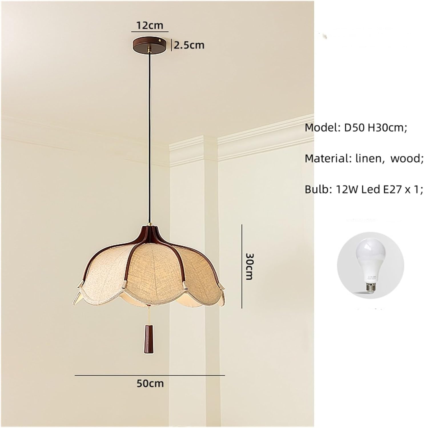 Chinese Style Wood Led Fabric Pendant Lights Dining Room Drop Chandelier Home Decor Led Lamparas Bedroom Luminarias