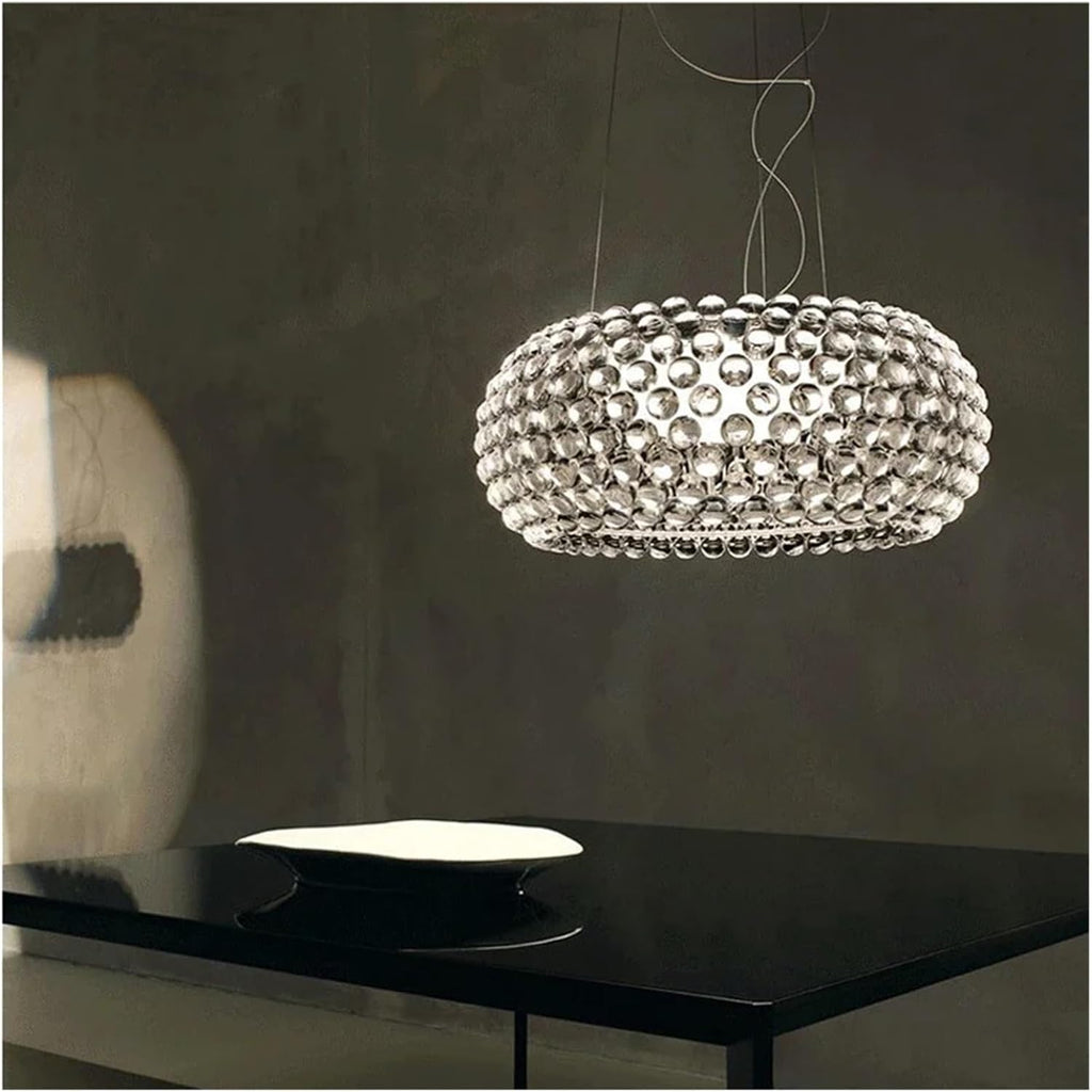 Chandelier, Nordic Foscarini Caboche LED Pendant Light Acrylic Ball Hanging Chandeliers Living Room Restaurant Decor Art Classical Luminaria(Warm,Transparent_Dia 35CM)