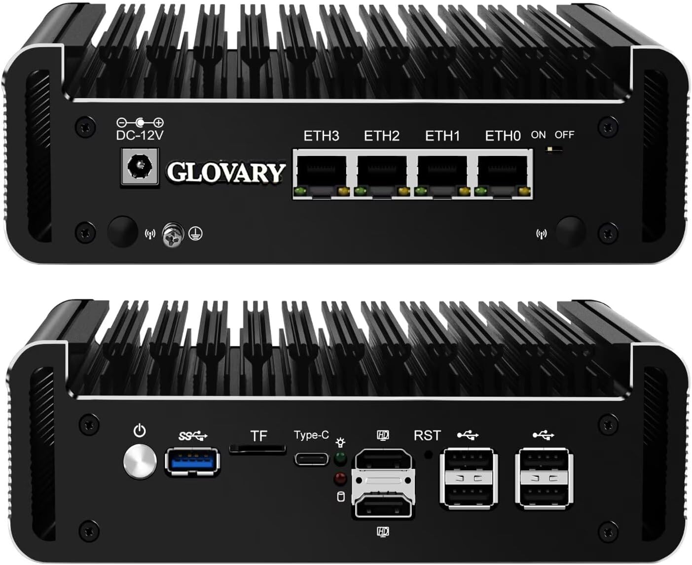 Firewall Micro Appliance J6413 4 Core, DDR4 8GB RAM 128GB NVMe SSD, 4 x i226V 2.5GbE LAN Fanless OPNsense Mini PC Router, AES-NI, 2HD+USB-C 3 Display Hardware, 2 x M.2 NVMe, TF Card Slot