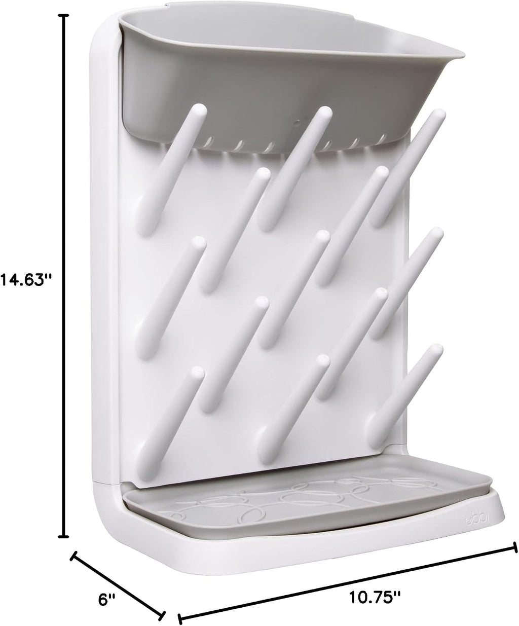 Ubbi Vertical Baby Bottle Drying Rack,Space Saving Countertop Drying Rack Baby Organizer,Gray,(Pack of 6)