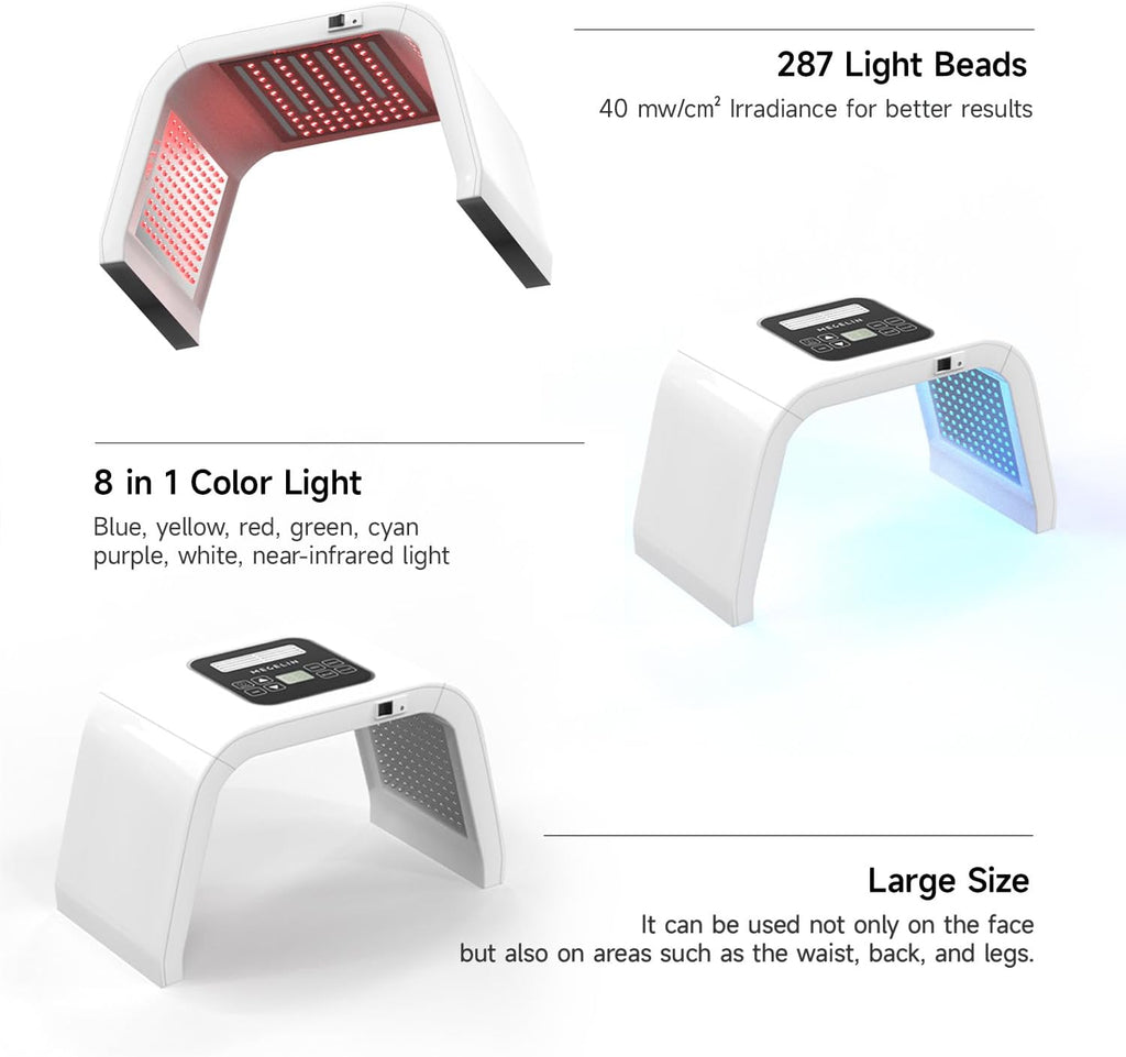 Megelin 8 in 1 Colors LED Light Therapy Machine