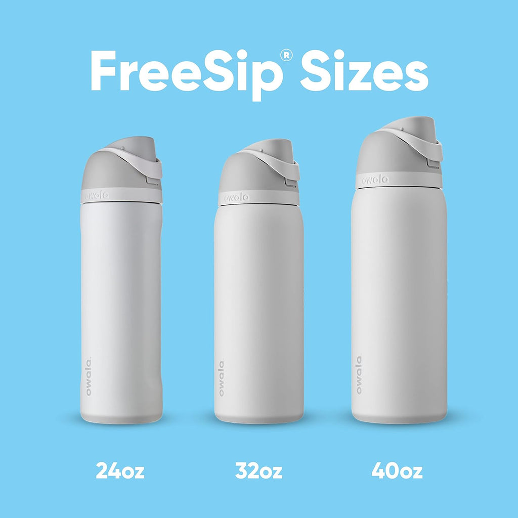 Owala FreeSip Insulated Stainless Steel Water Bottle with Straw, BPA-Free Sports Water Bottle, Great for Travel, 24 Oz, Boneyard (Pack of 6)