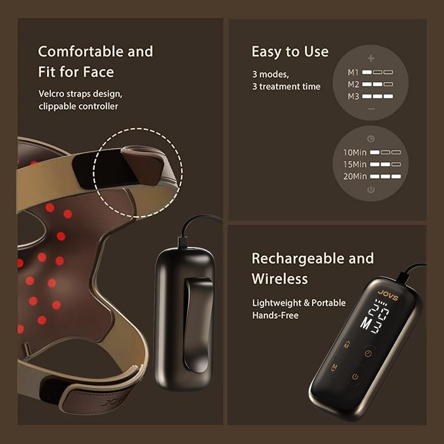 JOVS 4D Laser Light Therapy Mask (Gold)