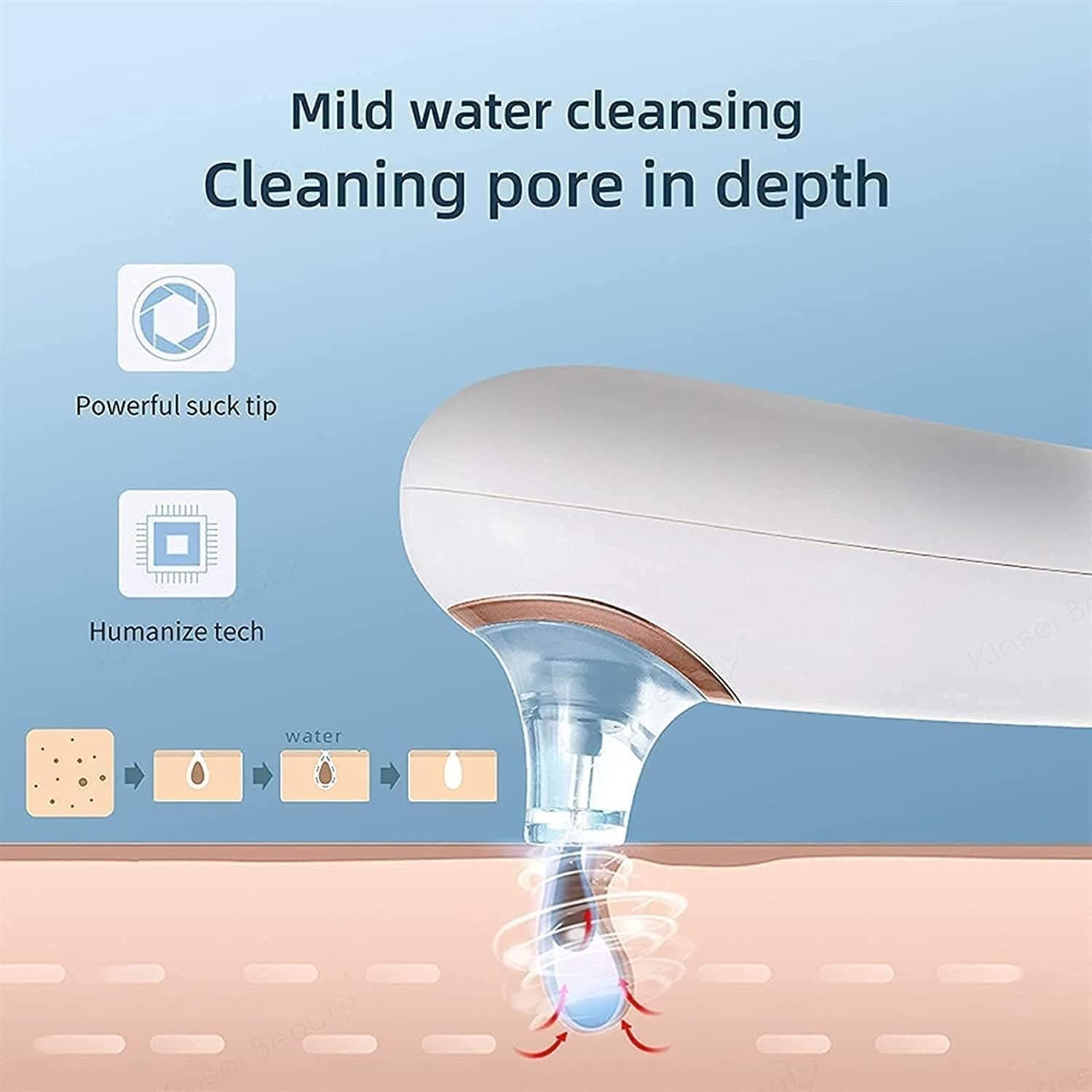 Blackhead Remover Pore Vacuum Cleaner, Electric Small Bubble Water Cycle Face Acne Comedo Extractor Tool Suction Beauty Device, USB Charging for Skin Ideal Gift