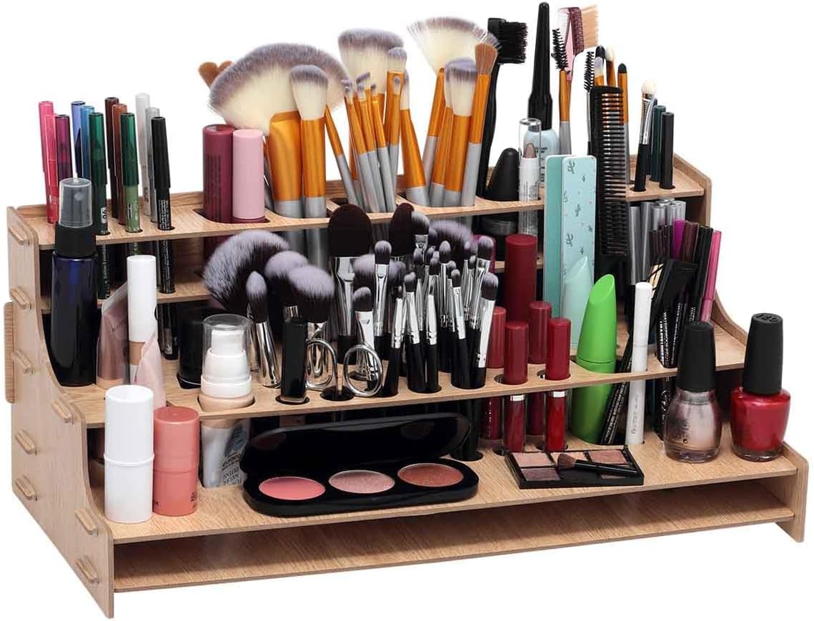 HG Art Concepts Mezzo Artist Drawing Rack, 15 Pack - Wood Grain Laminate Multi Layer Desk Stand Professional Storage Display Organizer for Pens, Pencils, Drafting and all other Drawing Tools