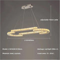 Modern Chandelier, Modern Lustre Crystals Led Pendant Lights Luxury Foyer Hanging Chandelier Light Home Steel Circle Luminarias Lamp Fixtures(Oval L120cm,Warm Light)