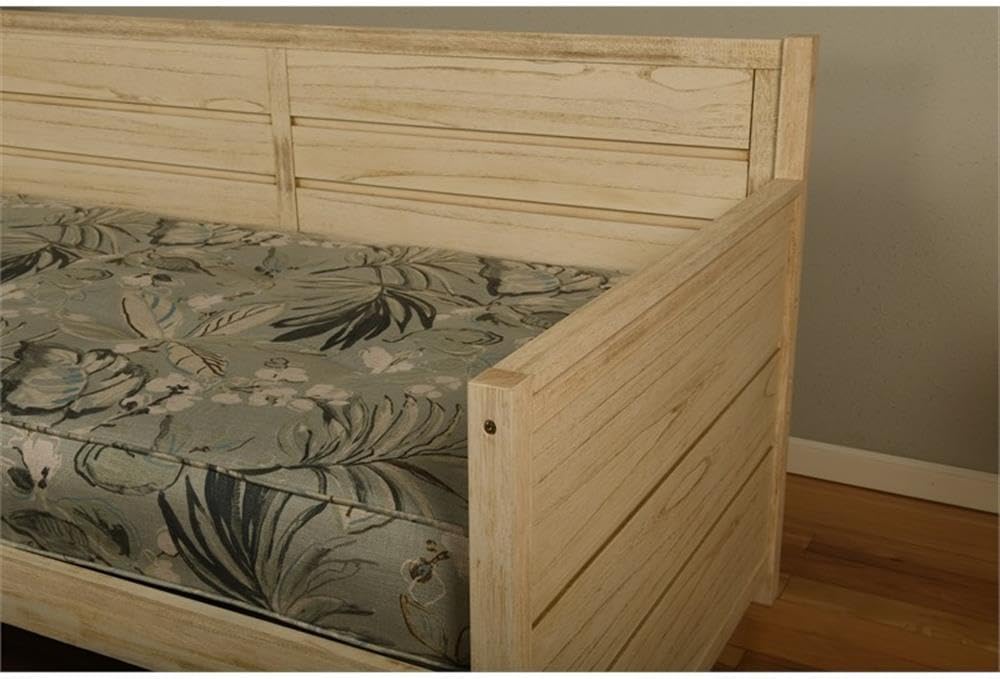 Kodiak Furniture Marisa Wood Daybed in Weathered White with Mattress