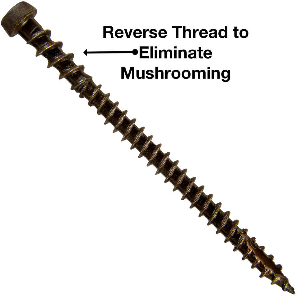 Jake Sales #10x2-3/4 Mocha Colored Composite Decking Wood Screw with Torx/Star Drive Head Exterior Coated - ACQ Lumber Compatible - 22 POUNDS ~1,750 Screws