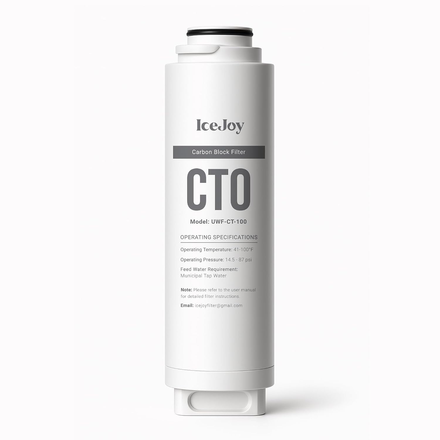 IceJoy CTO Under Sink Water Filter, for 3-Stage Ultra-Filtration System, High Capacity 2000 Gallons, 1 Pack